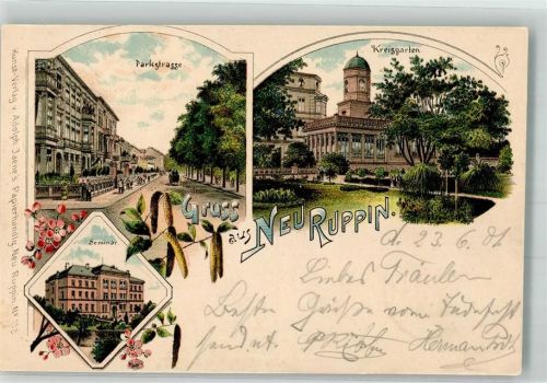 Neuruppin 1901 Kreisgarten Seminar Parkstraße