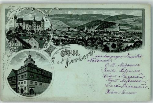 Herborn 1898 Rathaus Schloß