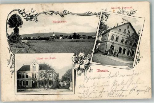 49201 W4503 Dissen am Teutoburger Wald 1908 - Hotel zur Post Kaiserl. Postamt