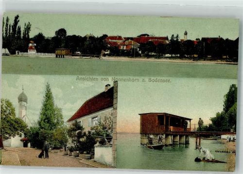Nonnenhorn 1907 Strand Bodensee Bootshaus Dorfstraße