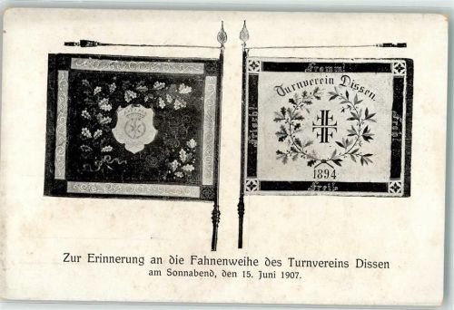 49201 W4503 Dissen am Teutoburger Wald 1907 - Fahnenweihe des Turnvereins 1907