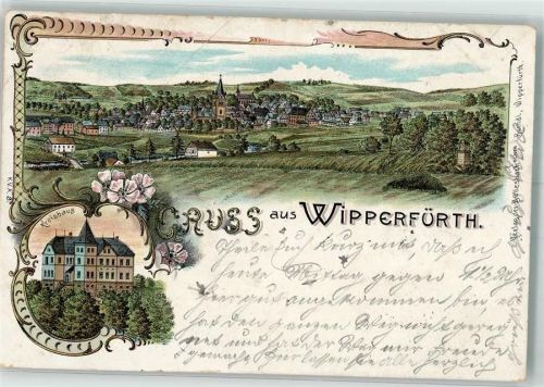 Wipperfürth 1899 Kreishaus Lithographie