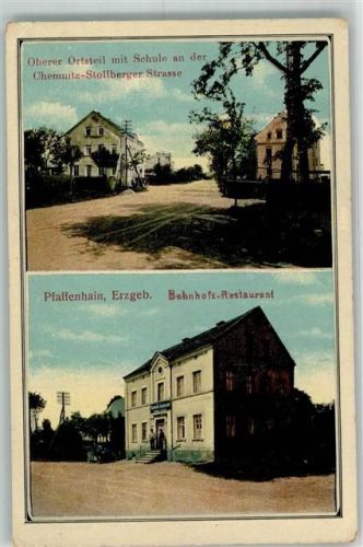 Pfaffenhain Bahnhof-Gasthaus Chemnitz-Stollberger Straße Schule