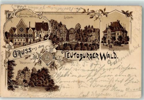 Horn-Bad Meinberg 1897 Hotel Externstein Pensionshaus Wasser- und Landseite