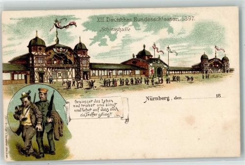 Nürnberg 1897 Schiesshalle AK