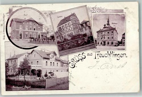 Treuchtlingen 1899 Post Schloss Rathaus Gasthaus Poujol