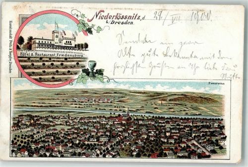 Niederlössnitz 1900 Hotel-Gasthaus Friedensburg
