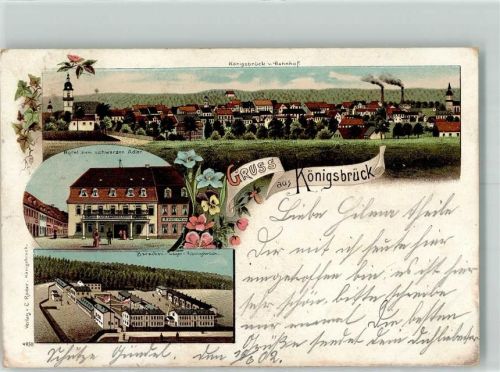 Königsbrück 1902 Hotel zum schwarzen Adler Baracken-Lager