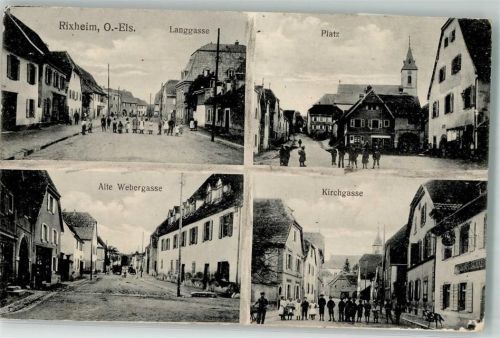 Rixheim 1917 Langgasse Platz Alte Webergasse Kirchgasse