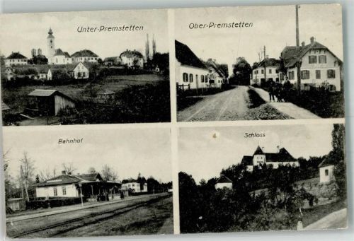 Oberpremstätten 1922 Bahnhof Schloss
