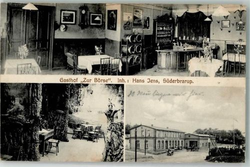 Süderbrarup 1915 Gasthaus Zur Börse Gastraum Tresen Weinfässer
