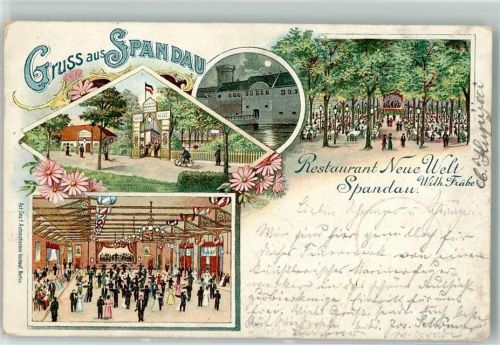 Spandau 1904 Gasthaus Neue Welt Gartenwirtschaft Ballsaal