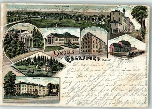 Ebersdorf 1907 Brüderhaus Schloß Nelevue Schloß Ebersdorf Bahnhof