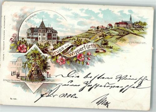 Wipperfürth 1898 Kreishaus Kriegerdenkmal Progymnasium