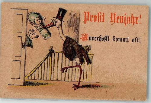 Storch vermenschlicht unverhofft kommt oft , Neujahr