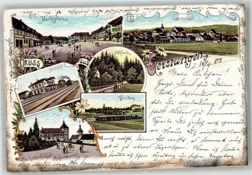 Gerstungen 1902 Altes Schloss Bahnhof Marktplatz Weinberg Kohlbach
