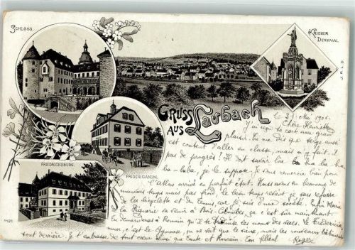 Laubach 1906 Schloß Friedrichsburg Friederigianum Kriegerdenkmal