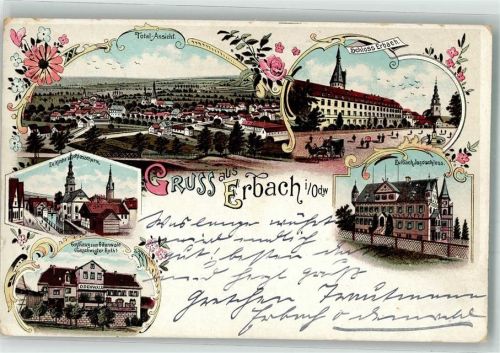 Erbach 1897 Schloss Gasthaus zum Odenwald Jagdschloss
