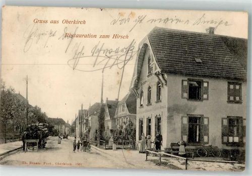 Oberkirch 1907 Langholzwagen Gasthaus zum Hirsch