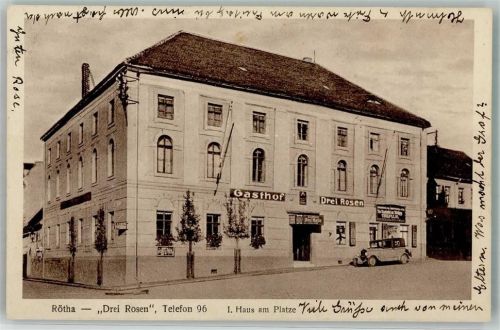 04571 O7209 Rötha - Gasthaus Drei Rosen Oldtimer