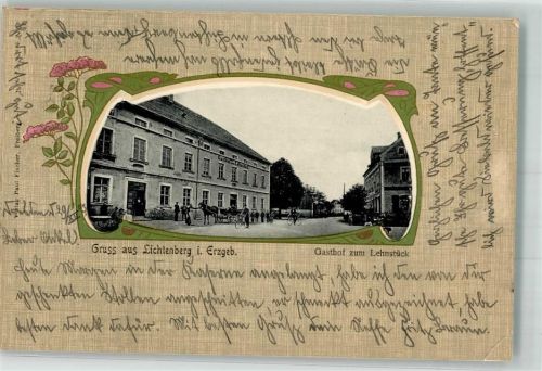 09638 O9208 Lichtenberg /Erzgeb. 1903 Gebrauchsspuren Gasthaus zum Lehnstück