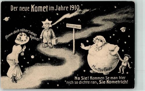Halleyscher Komet 1910 Milchstraße Planeten vermenschlicht
