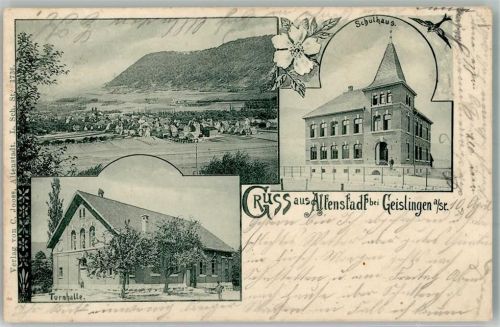 Geislingen 1901 Turnhalle Schulhaus Altenstadt