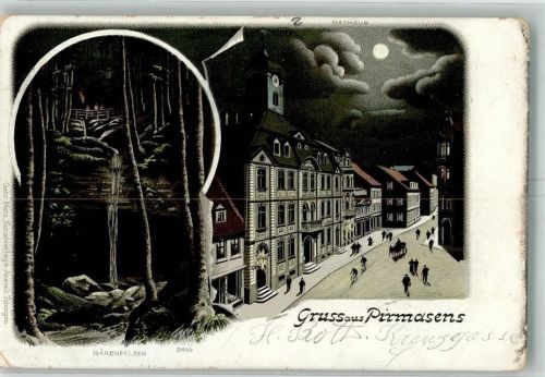 Pirmasens 1899 Bärenfelsen Dorfstraße