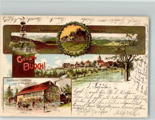 Buoch 1905 Aussichtsturm Gasthaus zum Hirsch Villa Schulz