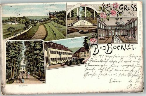 Bad Bocklet 1897 Kurhaus Speisesaal Kurgarten Stahl-Quelle