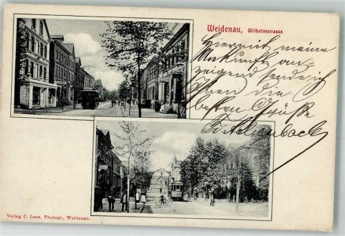 Weidenau 1907 Wilhelmstraße Straßenbahn Fahrrad