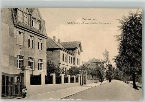 Duderstadt 1918 Gartenstraße Ev. Volksschule Lazarett-Stempel