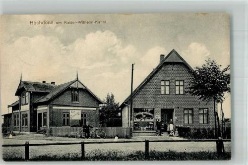 Hochdonn 1917 Geschäftshäuser Klinkergebäude Fahrräder