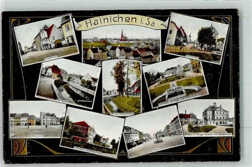 09661 O9260 Hainichen , Sachs Gebrauchsspuren Rathaus Kriegerdenkmal Markt Am Damm Langestraße