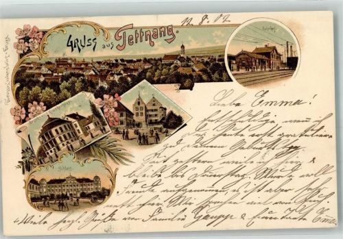 Tettnang 1902 Krankenhaus Schloß Stadttor Bahnhof