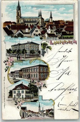 Lampertheim 1901 Alte Schulen Kaiserstraße Rathaus
