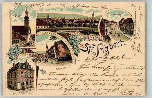 St. Ingbert 1900 Gasthaus Becker Kaiserstraße Oberstadt Kath. Kirche Verlag Ottmar Zieher-München
