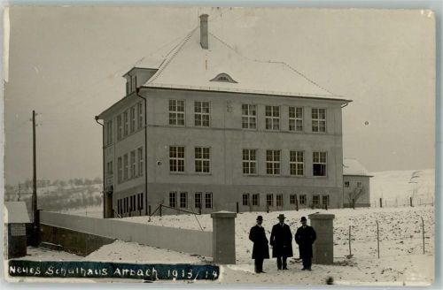 Altbach 1913 Neues Schulhaus Winter