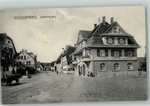 88427 W7953 Aichbühl - Marktplatz Brunnen Buchdruckerei R. Abt