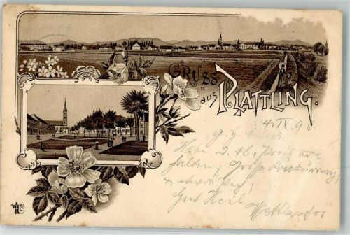 Plattling 1898 Oberer Stadtplatz Feldweg Verlag Ottmar Zieher-München