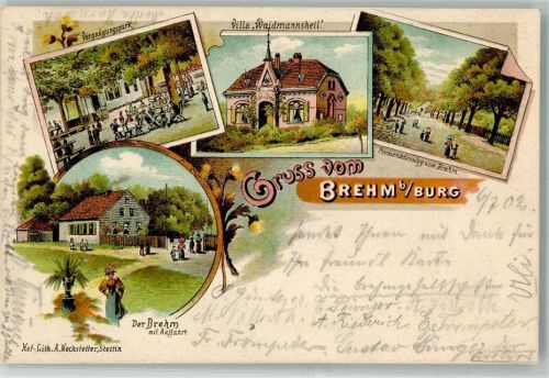 Burg 1902 Brehm Der Brehm Vergnügungspark Villa Waidmannsheil Promenaden-Allee