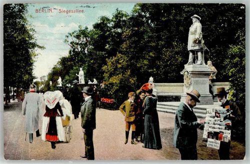 Berlin Mitte 1904 Bauchladen Ansichtskarten-Verkäufer , Siegesallee Serie : Großstadtleben 104/27