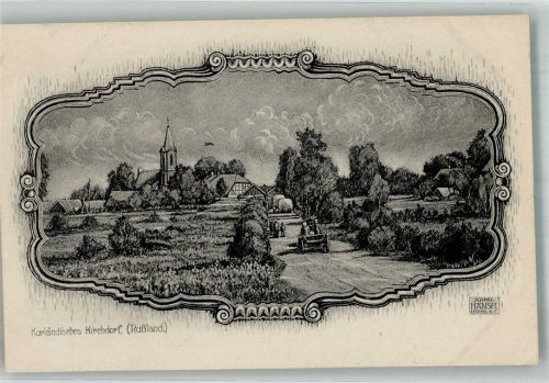 Mitau 1916 Kurland Kirchdorf Feldpost WK I Nr. 214 Ort handschriftlich