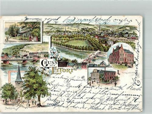 Eitorf 1898 Schützenburg Krankenhaus Marktplatz