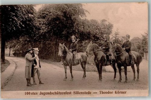 26419 W2948 Sillenstede Foto AK 100. Jugenschützenfest Sillenstede Theodor Körner Reiter