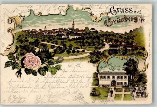 Grünberg 1899 Gasthaus Neumühle Rose