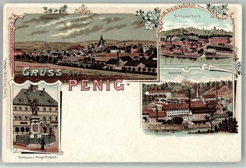 Penig Patentpapier-Fabrik Amerika Rathaus Siegesdenkmal