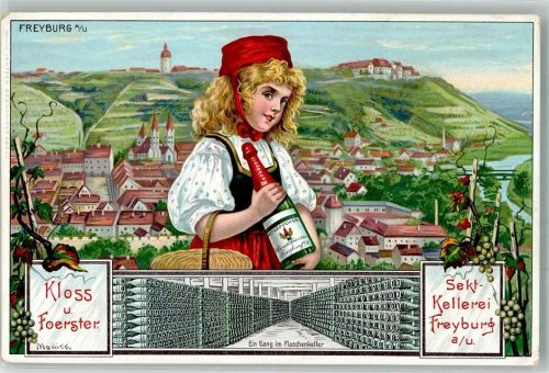 Freyburg Werbung Sektkellerei Kloss & Foerster sign. Mailick