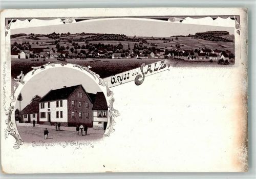 Salz 1904 Gasthaus N. Ortwein Lithographie