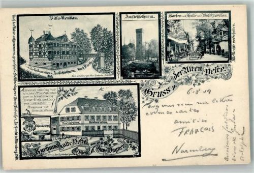 Fürth 1904 Villa Neubau Kurhaus Haus Wagner Aussichtsturm